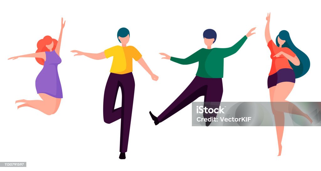 Ilustración de Gente Feliz Bailando Personajes De Dibujos Animados Sin Rostro y más Vectores Libres de Derechos de Deporte - iStock Ilustración de Gente Feliz Bailando Personajes De Dibujos Animados Sin Rostro y más Vectores Libres de Derechos de Deporte - iStock