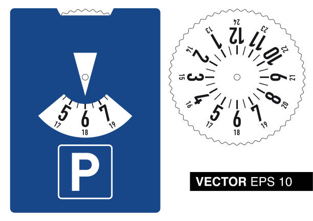 벡터 주차 디스크 - 디스크 stock illustrations