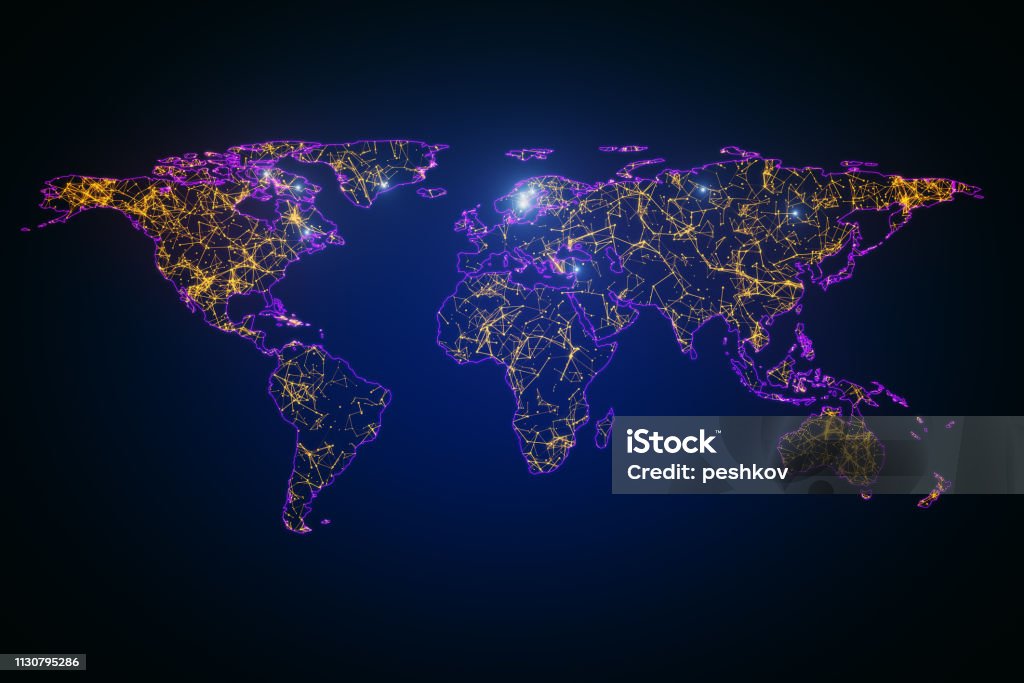 Creative Digital Map Backdrop Stock Photo - Download Image Now ...