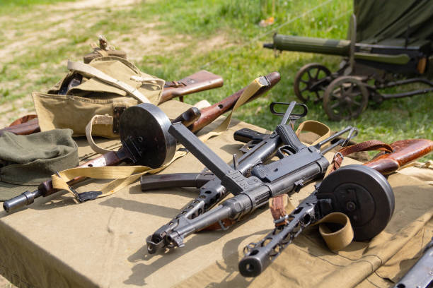 istock Various rifle weapons of the Second World War in the partisan camp 1130796253