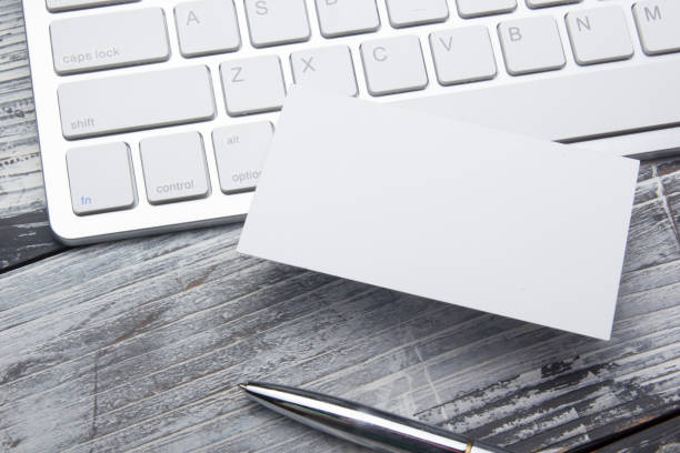 istock Business cards blank. Mockup on color background. Flat Lay. copy space for text 1130796443