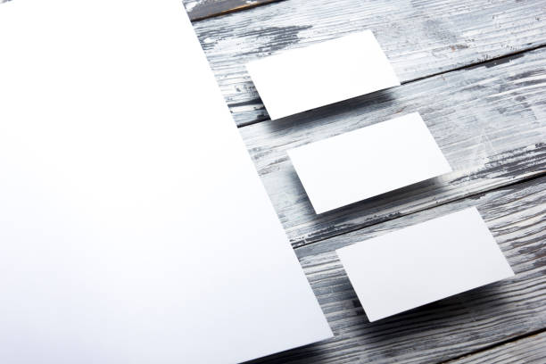 istock Business cards blank. Mockup on color background. Flat Lay. copy space for text 1130796464