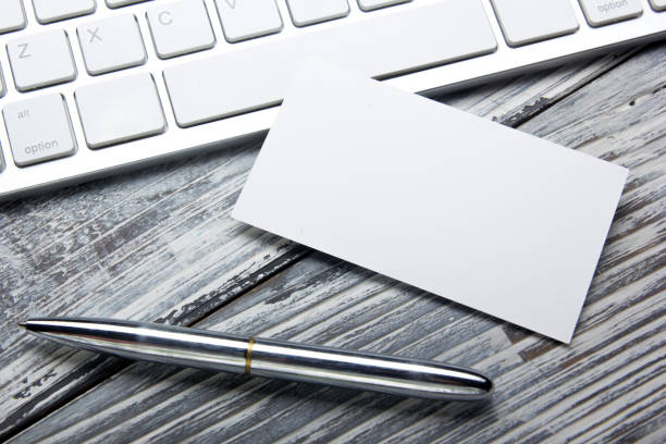 istock Business cards blank. Mockup on color background. Flat Lay. copy space for text 1130796491