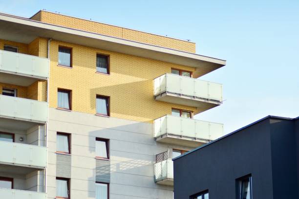 istock Modern apartment buildings on a sunny day with a blue sky. 1130800740