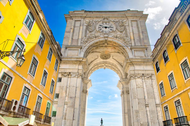 istock Famous Commerce Plaza (Praca do Comercio) in Lisbon facing Tagus River 1130804797