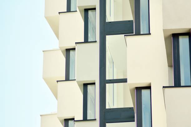 istock Modern apartment buildings on a sunny day with a blue sky. 1130806618
