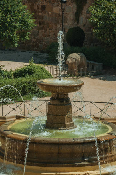 istock Fountain with water squirt in a garden at Avila 1130815784