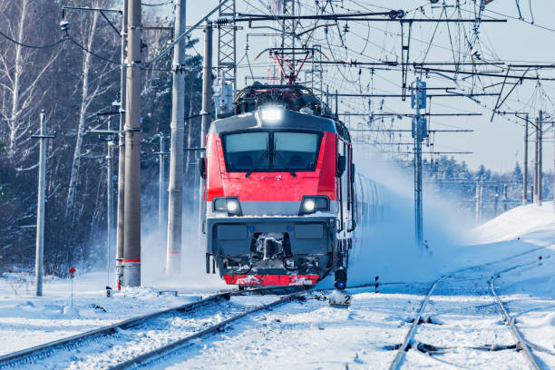 istock Modern high-speed train approaches to the station. 1130816752