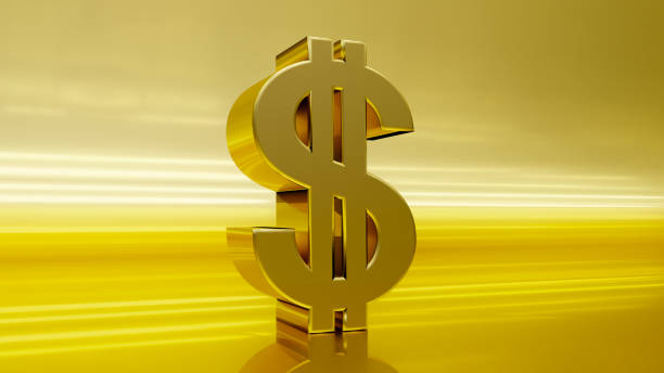 savings dollar sign buy gold currency financial economy pawn 3D illustration stock photo