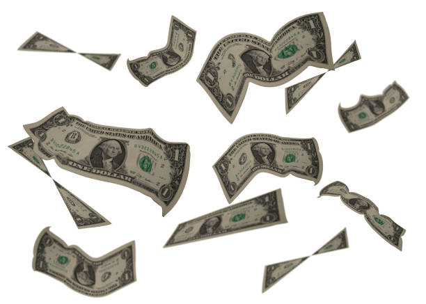 istock Flying US Dollars isolated on a white background 1130818476