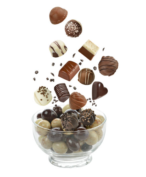 istock Assortment of chocolate candies on white background 1130819166