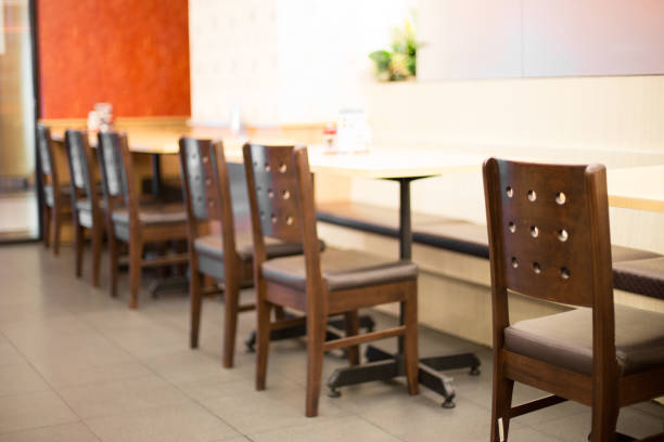 istock Blurred of Table and chairs in the restaurant 1130820893