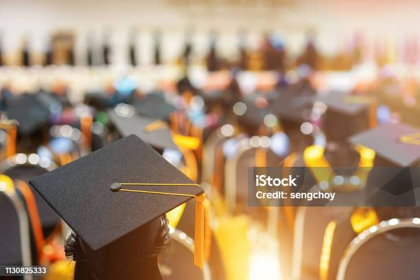 Graduates In Graduation Ceremony Stock Photo - Download Image Now - Graduation, University, Post-Secondary Education