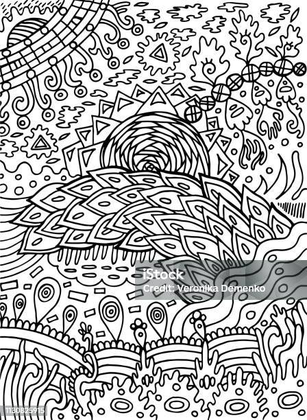 Doodle Abstract Pattern For The Coloring Book For Adults Hand Drawn Ink Artwork Vector Illustration Stock Illustration - Download Image Now