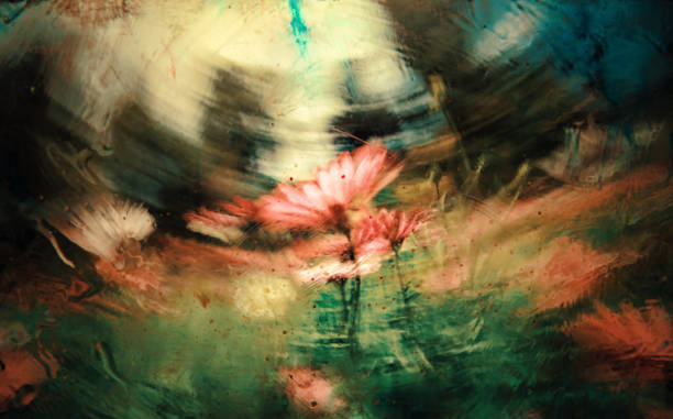 Abstract field of flowers