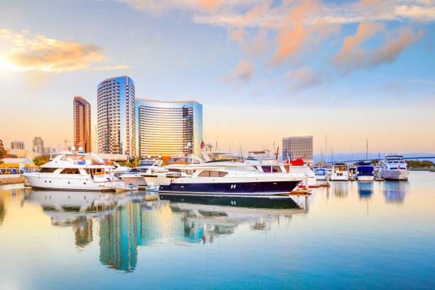 City View with Marina Bay at San Diego, California City View with Marina Bay at San Diego, California USA marina california stock pictures, royalty-free photos & images