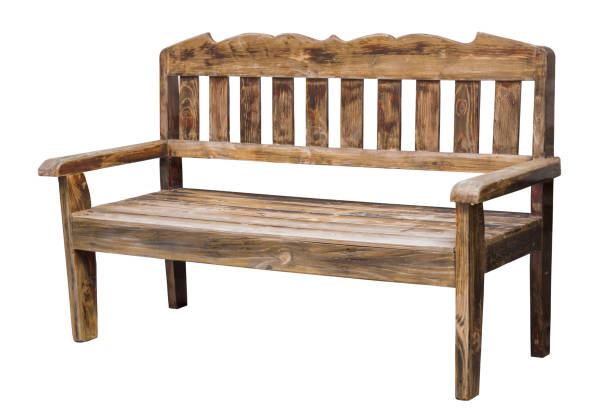 istock old long wooden chair isolated on white with clipping path 1130838324