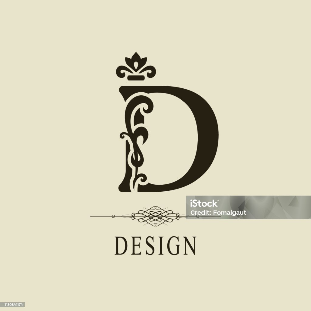 Elegant Capital Letter D Graceful Royal Style Calligraphic ...