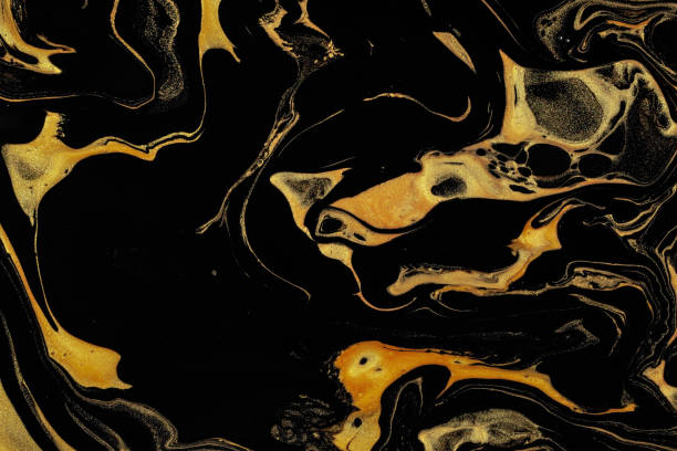 istock Black and gold marble texture design for packaging, cover, brochure, poster, wallpaper, presentation, invitation, textile, decor. Abstract modern background. Liquid acrylic painting. Fluid art 1130843996