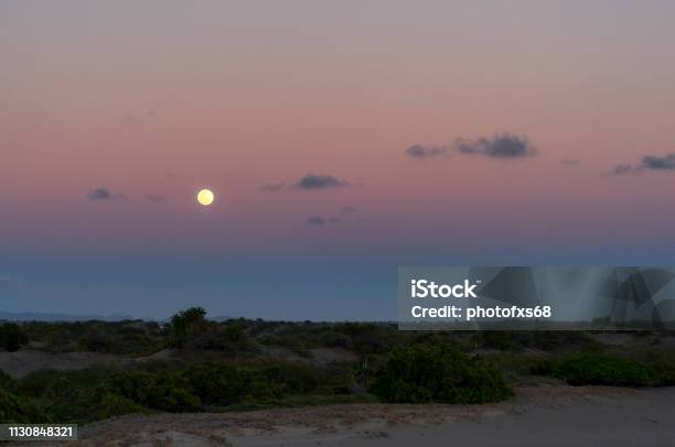 Moon Rise Over Bani Dunes Stock Photo - Download Image Now - Arid Climate, Astronomy, Backgrounds