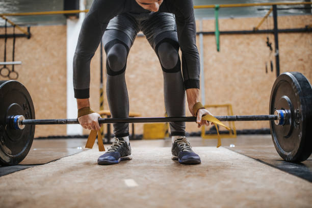 istock Training with dumbbell in gym 1130851290