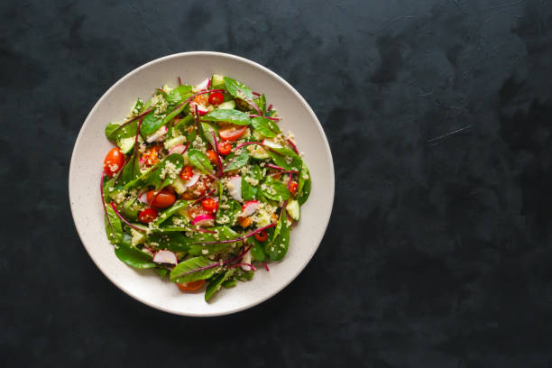 istock Fresh Red Shard Salad with quinoa and tomatoes. 1130851588