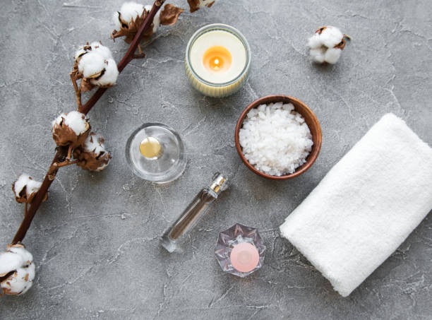 istock Spa products with cotton flowers 1130852900