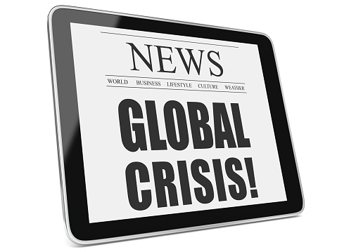 Newspaper global crisis tablet computer