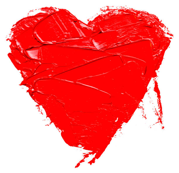 ilustrações, clipart, desenhos animados e ícones de coração desenhado mão da cor vermelha do petróleo, isolado no fundo branco, ilustração do vetor eps10 - blob heart shape romance love
