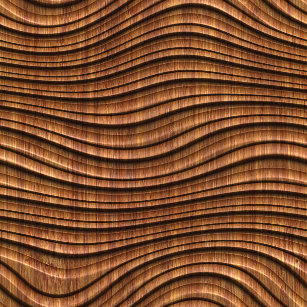 istock Carved pattern on wood background seamless texture, 3d illustration 1130859039