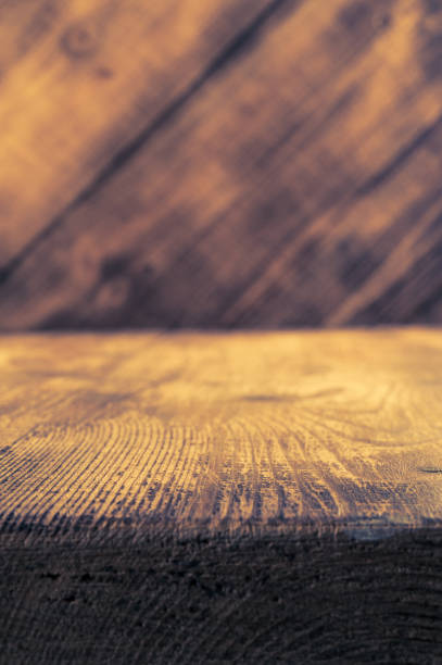 istock Dark plank wood floor and wall texture perspective background. 1130859299