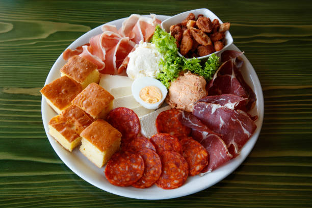 istock Plate of meze with corn bread and pork rind 1130860302