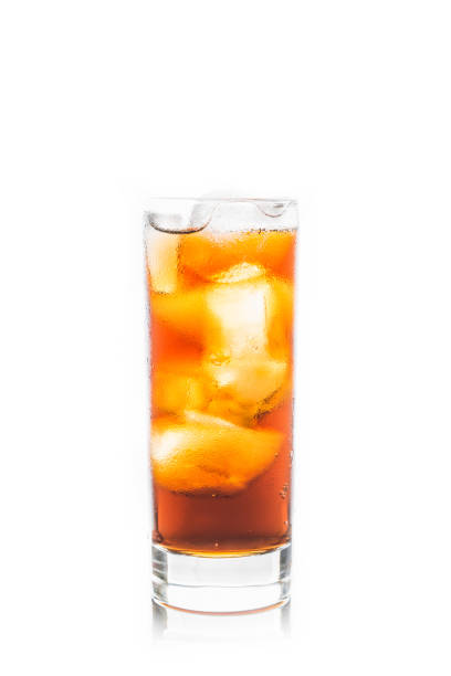 istock Cold cola beverage in glass with ice isolated on white background 1130862301