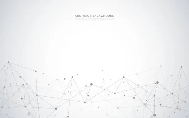 Vector illustration of Abstract geometric background with connecting dots and lines