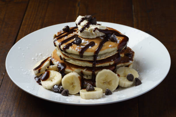 istock choco chips and banana pancakes close up 1130869700