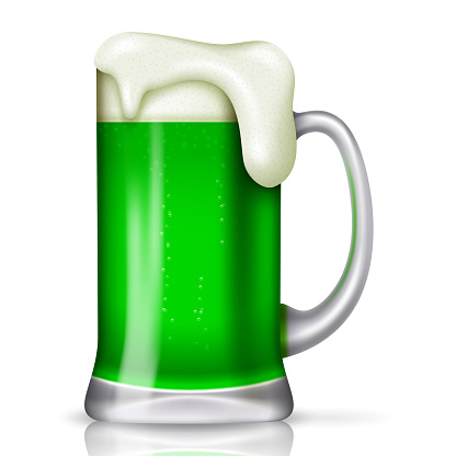 Illustration of St Patrick's day background with glass beer
