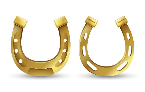 istock Golden horseshoes lucky St. Patrick's day symbol 1130870072