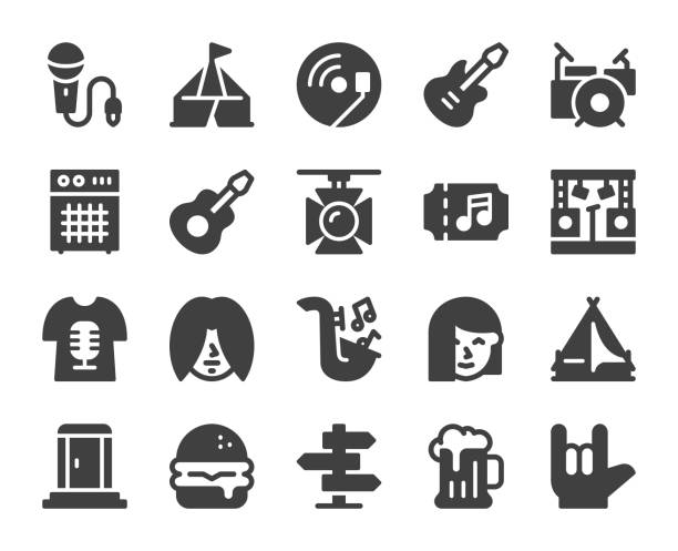 Music Festival - Icons Music Festival Icons Vector EPS File. ska stock illustrations