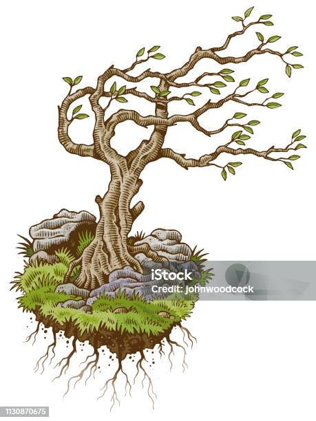 The Last Tree In The World Illustration Stock Illustration - Download Image Now - Scenics - Nature, Vertical, Bare Tree