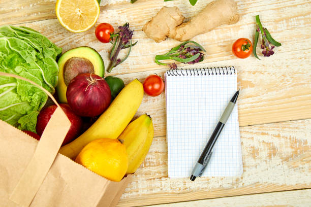 istock Shopping list, recipe book, diet plan. Grocering concept. 1130872186