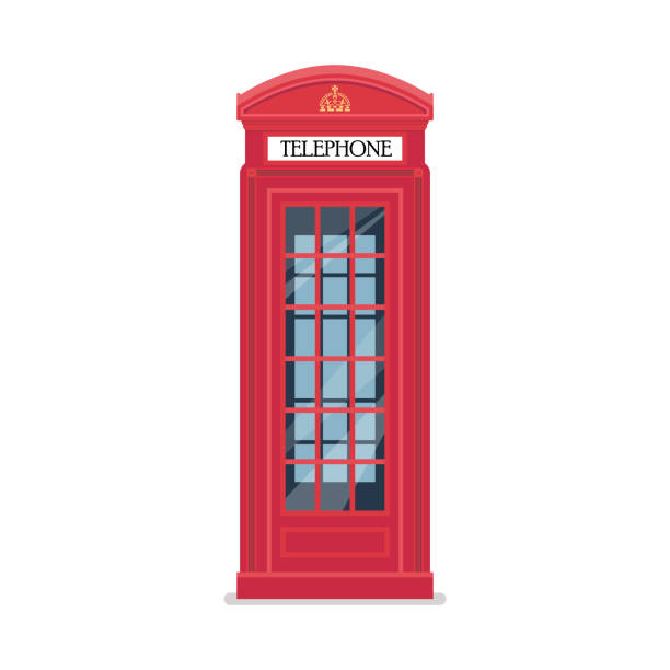 ilustrações de stock, clip art, desenhos animados e ícones de london red telephone booth - telephone booth telephone pay phone telecommunications equipment