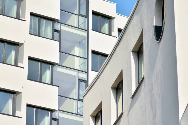 istock Modern apartment buildings on a sunny day with a blue sky. 1130872707