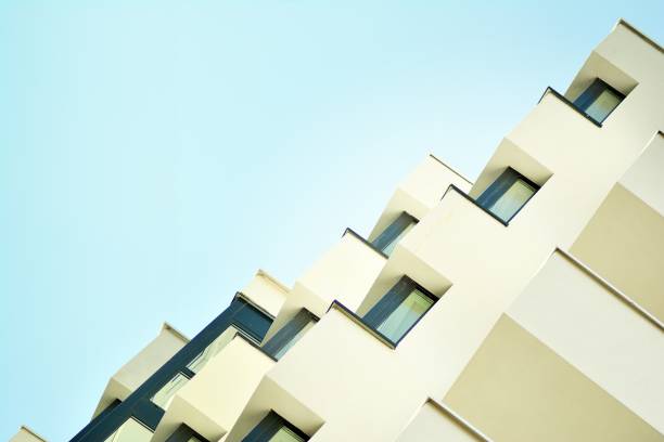 istock Modern apartment buildings on a sunny day with a blue sky. 1130872904