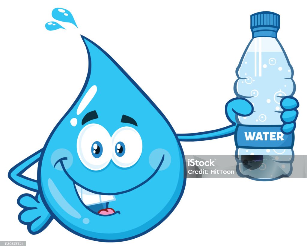 Ilustración de Feliz Azul Gota De Agua Personaje De Dibujos Animados  Sosteniendo Un Agua Embotellada y más Vectores Libres de Derechos de Agua -  iStock