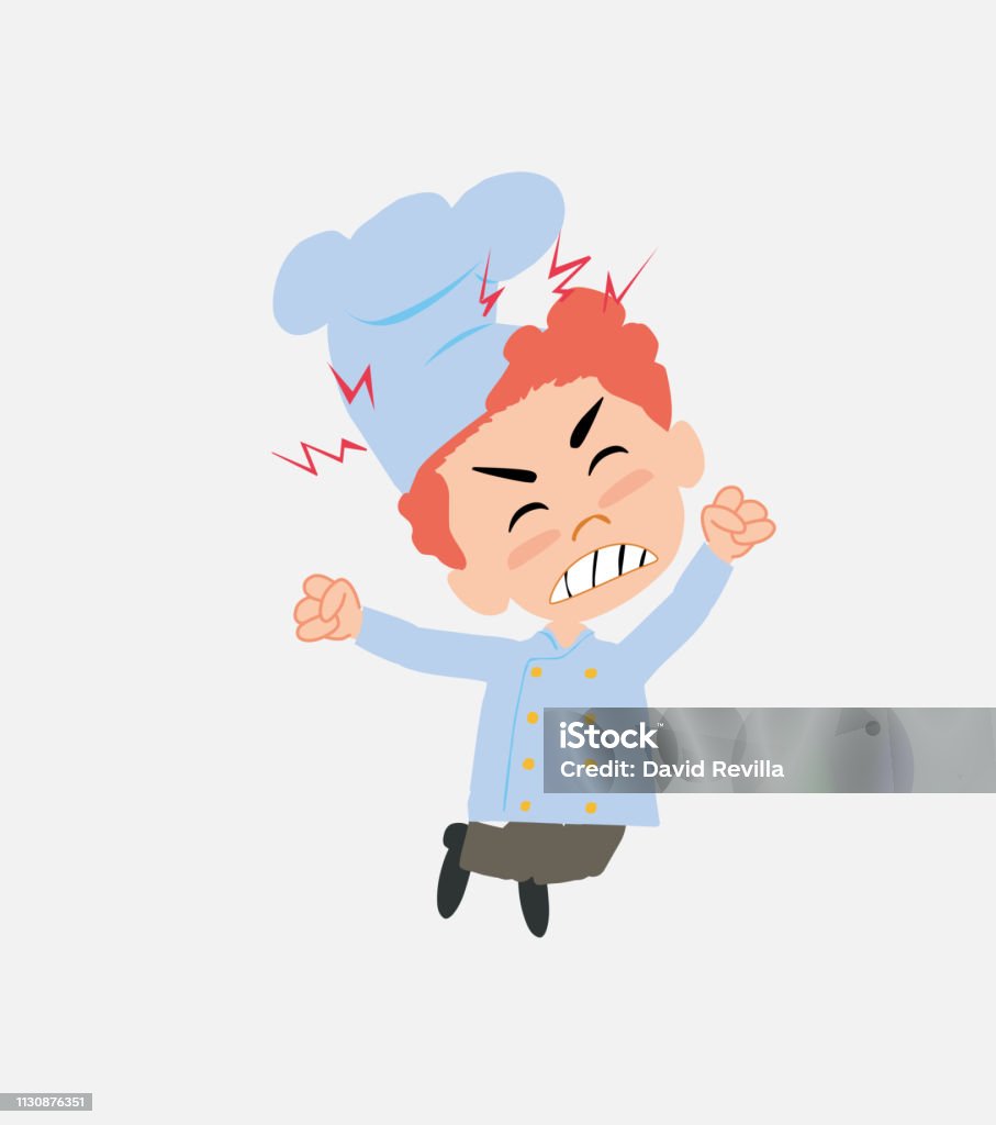 Angry Chef Animation Chef Jumps Angry Stock Illustration - Download Image Now - Cartoon ...
