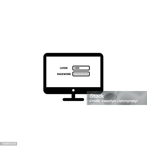 Login And Password On Screen Computer Pc Security Concept Vector Eps10 ...