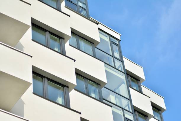 istock Modern apartment buildings on a sunny day with a blue sky. 1130876839