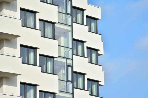istock Modern apartment buildings on a sunny day with a blue sky. 1130877077