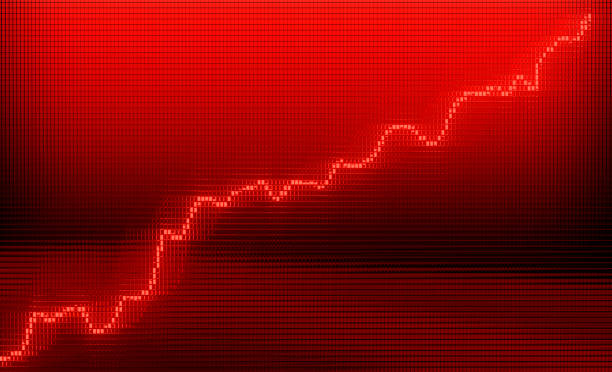 istock Red Graph moving up chart as growth and business success 1130882386