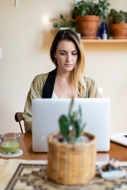 istock Relaxed woman working from home on her laptop 1130883224